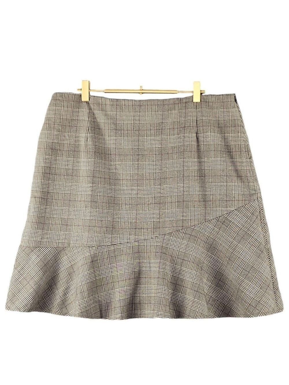 Cleo Petites Plaid Ruffle Hem Skirt - Size 16, Classic & Chic Design